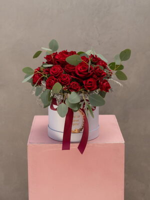 Love in a Box: Red Mini Roses and Roses