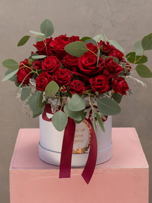 Love in a Box: Red Mini Roses and Roses