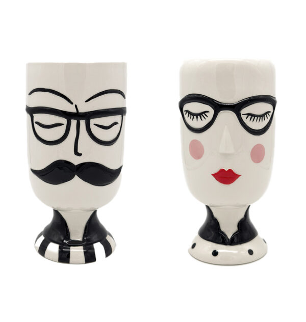 Mr & Mrs - Ceramic Face Pots